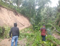 Longsor Tutup Akses Jalan di Banggai, Warga Gotong Royong, Butuh Alat Berat